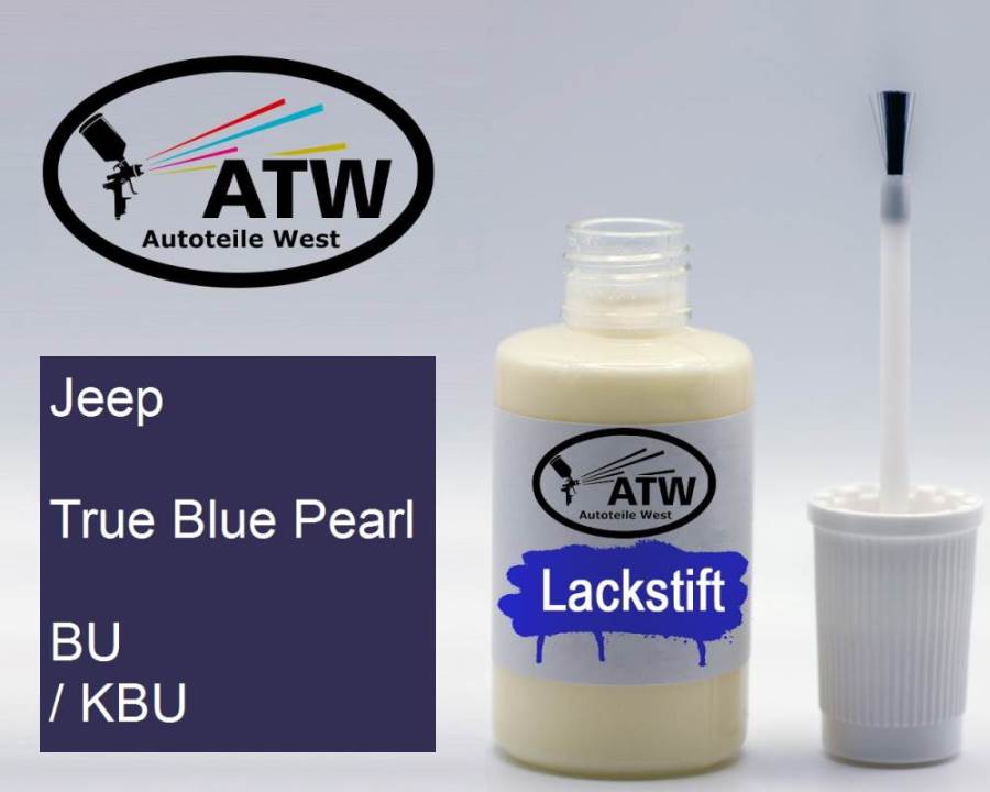 Jeep, True Blue Pearl, BU / KBU: 20ml Lackstift, von ATW Autoteile West.